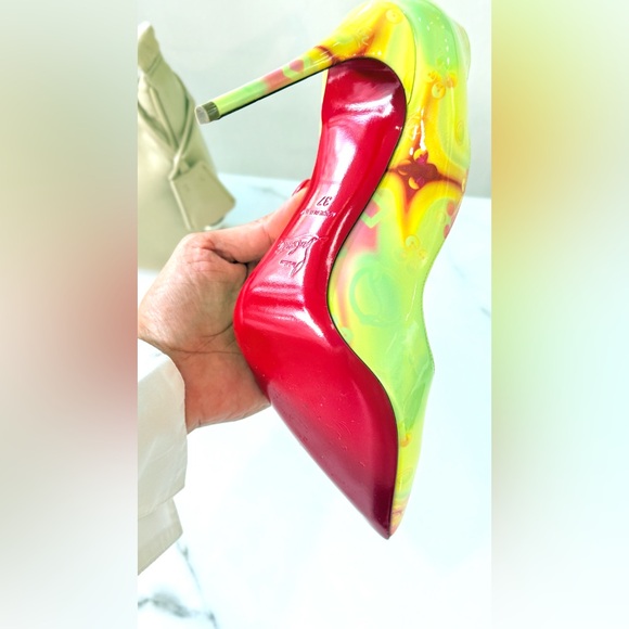 Christian Louboutin Yellow and Green Heels - Picture 4 of 4